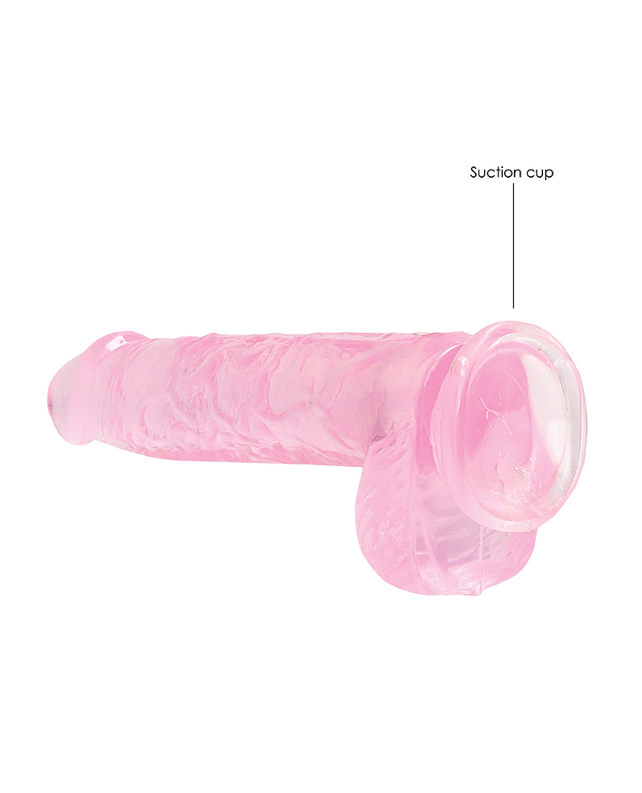 RealRock Shots RealRock Realistic Crystal Clear 6" Dildo w/Balls - Pink