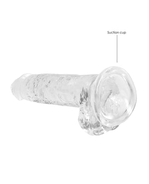 RealRock Shots RealRock Realistic Crystal Clear 7" Dildo w/Balls - Transparent Clear - Image 5