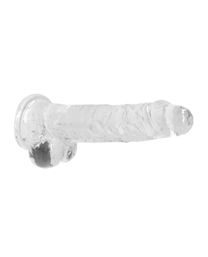 RealRock Shots RealRock Realistic Crystal Clear 8" Dildo w/Balls - Transparent Clear - Image 4