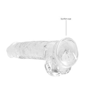 RealRock Shots RealRock Realistic Crystal Clear 8" Dildo w/Balls - Transparent Clear - Image 5