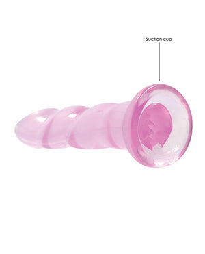 RealRock Shots RealRock Crystal Clear Non Realistic 7" Dildo - Pink - Image 5