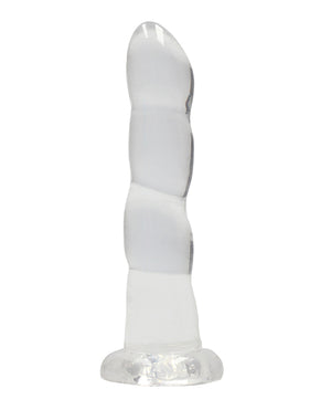 RealRock Shots RealRock Crystal Clear 7" Rippled Dildo - Transparent - Image 2
