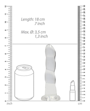 RealRock Shots RealRock Crystal Clear 7" Rippled Dildo - Transparent - Image 5