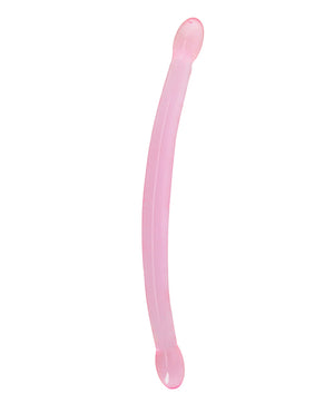 RealRock Shots RealRock Crystal Clear 17" Double Dildo - Pink - Image 3