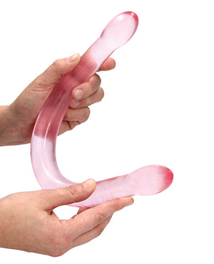 RealRock Shots RealRock Crystal Clear 17" Double Dildo - Pink - Image 4