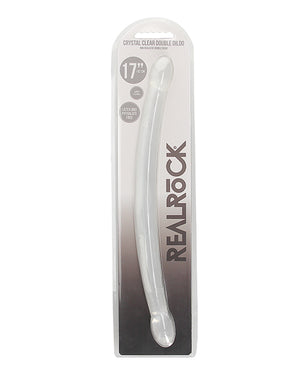 RealRock Shots RealRock Crystal Clear 17" Double Dildo - Transparent