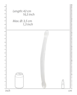 RealRock Shots RealRock Crystal Clear 17" Double Dildo - Transparent - Image 4
