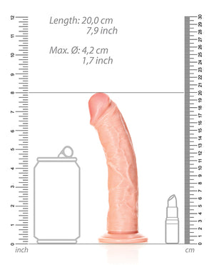 RealRock Shots RealRock Realistic 7" Curved Dildo - Flesh - Image 5