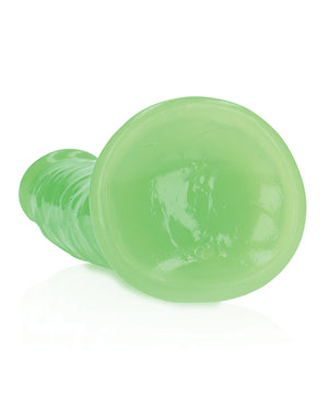 RealRock Shots RealRock 7" Slim Dildo Glow in the Dark - Neon Green - Image 4