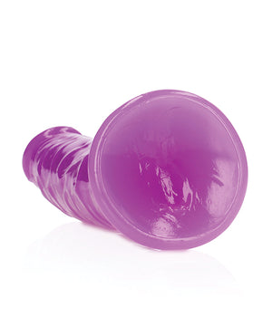 RealRock Shots RealRock 7" Slim Dildo Glow in the Dark - Neon Purple - Image 5