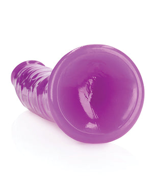 RealRock Shots RealRock 10" Slim Dildo Glow in the Dark - Neon Purple - Image 4