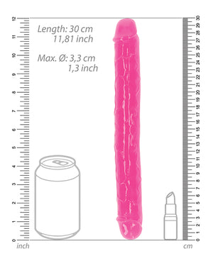 RealRock Shots RealRock 12" Double Dong Glow in the Dark - Neon Pink - Image 5