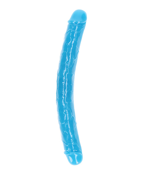 RealRock Shots RealRock 15" Double Dong Glow in the Dark - Neon Blue - Image 2