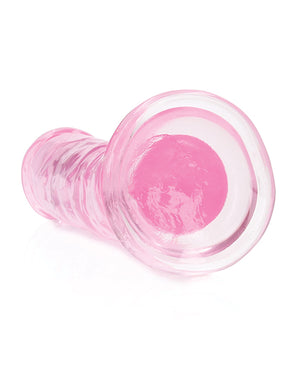 RealRock Shots RealRock Crystal Clear 6" Straight Dildo w/Suction Cup - Pink - Image 5