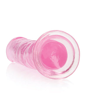 RealRock Shots RealRock Crystal Clear 7" Straight Dildo w/Suction Cup - Pink - Image 5