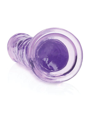 RealRock Shots RealRock Crystal Clear 7" Straight Dildo w/Suction Cup - Purple - Image 5