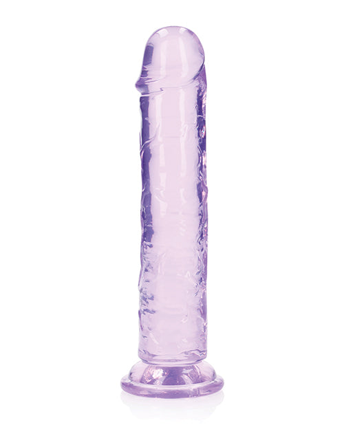 RealRock Shots RealRock Crystal Clear 8" Straight Dildo w/Suction Cup - Purple - Image 2