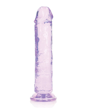 RealRock Shots RealRock Crystal Clear 8" Straight Dildo w/Suction Cup - Purple - Image 3