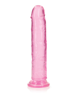RealRock Shots RealRock Crystal Clear 9" Straight Dildo w/Suction Cup - Pink - Image 2