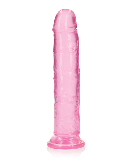 RealRock Shots RealRock Crystal Clear 9" Straight Dildo w/Suction Cup - Pink - Image 2