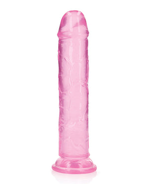 RealRock Shots RealRock Crystal Clear 9" Straight Dildo w/Suction Cup - Pink - Image 3
