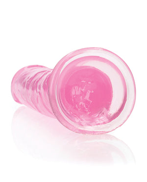 RealRock Shots RealRock Crystal Clear 9" Straight Dildo w/Suction Cup - Pink - Image 4