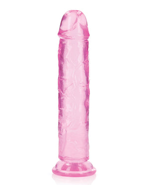 RealRock Shots RealRock Realistic Crystal Clear 10" Straight Dildo - Pink - Image 2