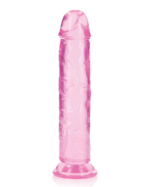 RealRock Shots RealRock Realistic Crystal Clear 10" Straight Dildo - Pink - Image 2