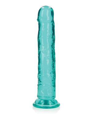 RealRock Shots RealRock Realistic Crystal Clear 10" Straight Dildo - Turquoise - Image 2