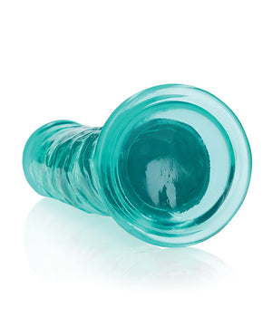 RealRock Shots RealRock Realistic Crystal Clear 10" Straight Dildo - Turquoise - Image 4