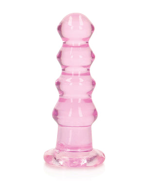 Shots RealRock Crystal Clear 5.5" Curvy Dildo/Butt Plug - Pink - Image 2