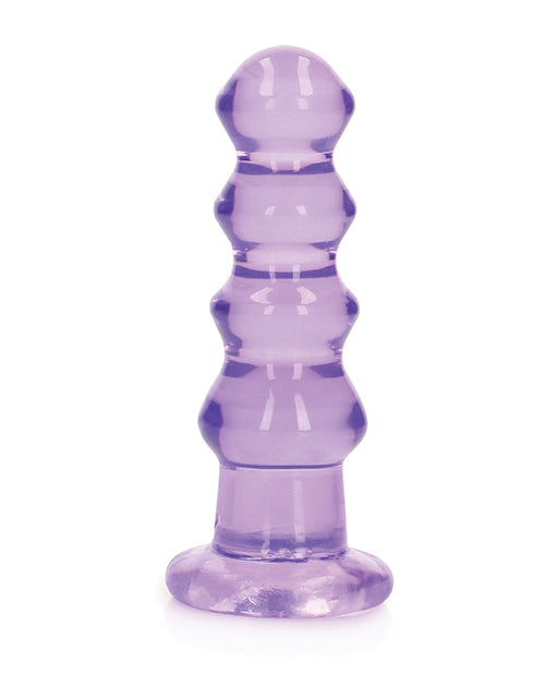 RealRock Shots RealRock Crystal Clear 5.5" Curvy Dildo/Butt Plug - Purple - Image 2