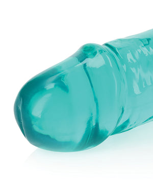 RealRock Shots RealRock Crystal Clear 13" Double Dildo - Turquoise - Image 4