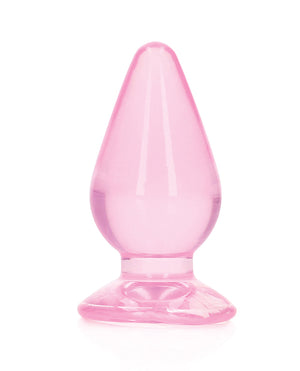 RealRock Shots RealRock Crystal Clear 4.5" Anal Plug - Pink - Image 2