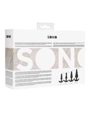 Sono Shots Sono No. 8 Butt Plug - Black Set of 4 - Image 3
