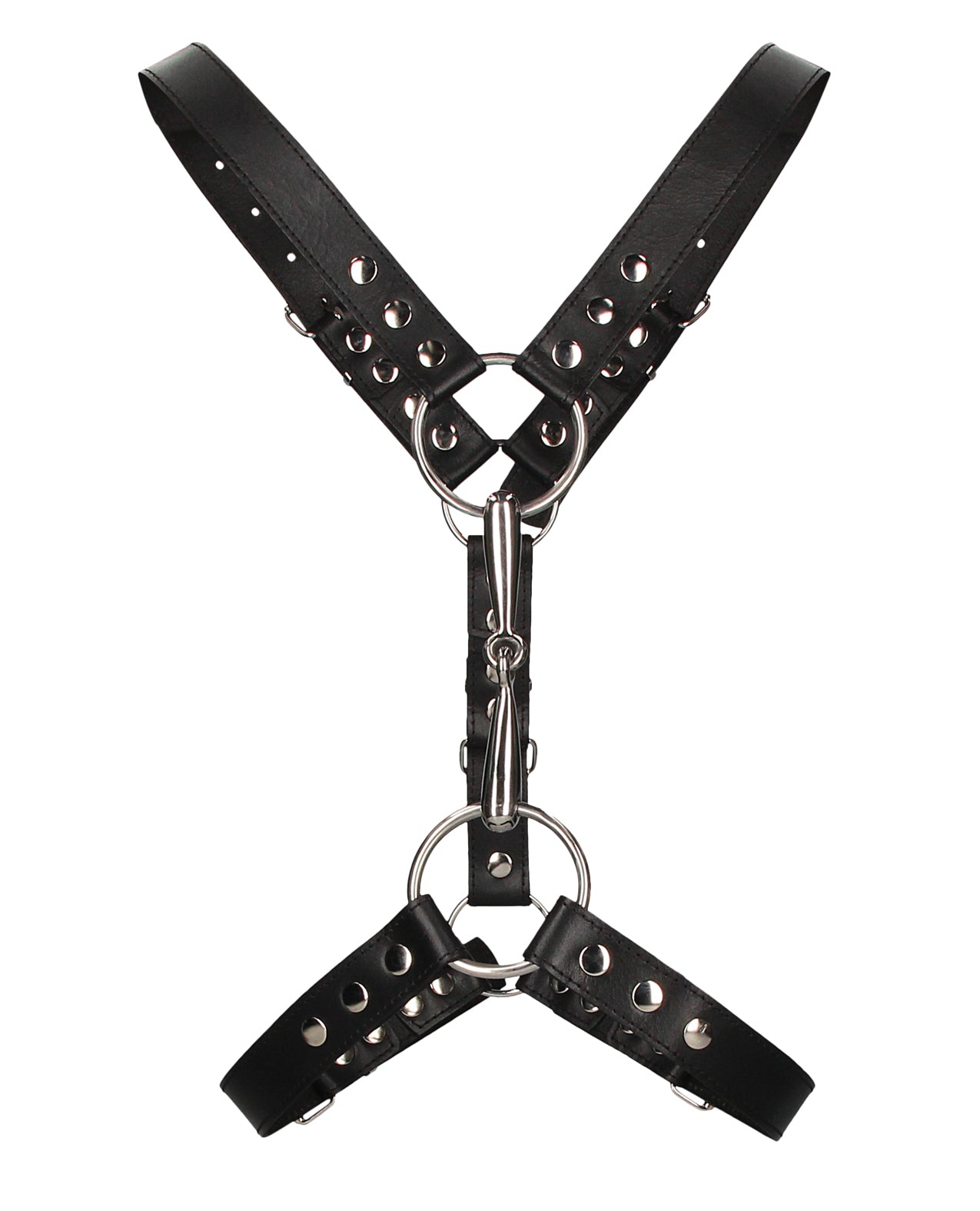 Ouch Uomo Shots Uomo Men's Harness w/Metal Bit - Black