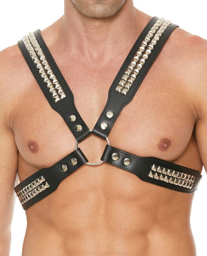 Ouch Uomo Shots Uomo Men's Pyramid Stud Body Harness - Black - Image 3