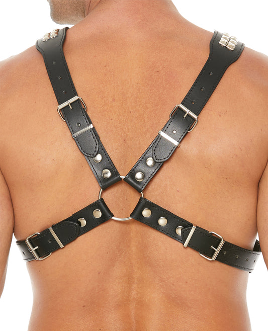Ouch Uomo Shots Uomo Men's Pyramid Stud Body Harness - Black