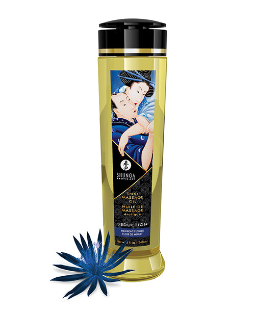Shunga Shunga Massage Oil - 8 oz Midnight Flower - Image 2