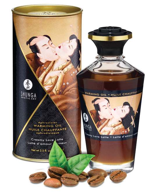 Shunga Shunga Warming Oil - 3.5 oz Creamy Love Latte - Image 2