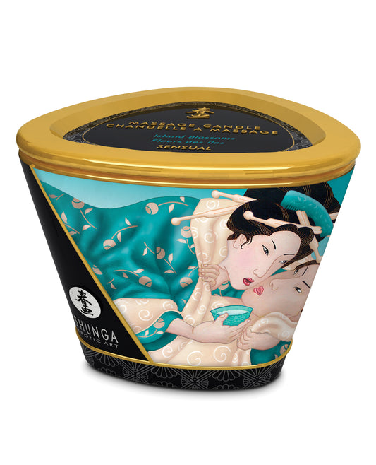 Shunga Shunga Massage Candle - 5.7 oz Island Blossoms - Image 2