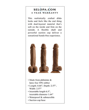 Selopa Selopa 6.5" Natural Feel Dildo - Dark - Image 5
