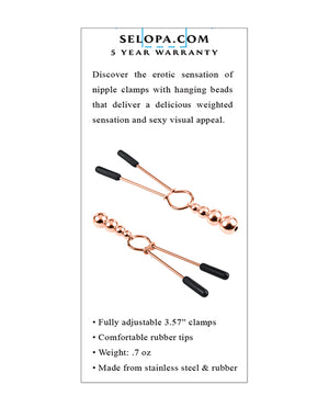 Selopa Selopa Beaded Nipple Clamps - Rose Gold - Image 5