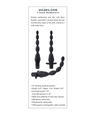 Selopa Selopa Vibrating Butt Beads - Black - Image 5