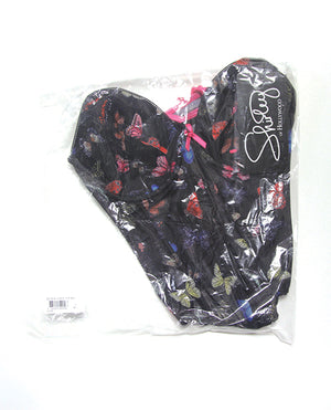 Showtime Black Mesh Butterfly Print Bustier w/G-String - Multi-Color LG - Image 3