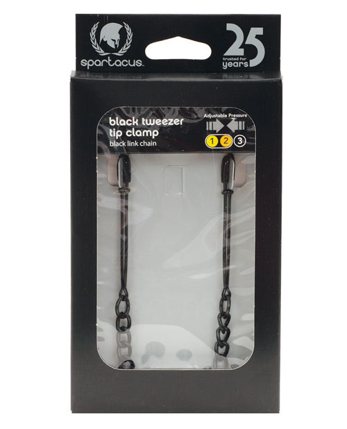 Spartacus Spartacus Adjustable Black Tweezer Nipple Clamps w/Chain - Image 2