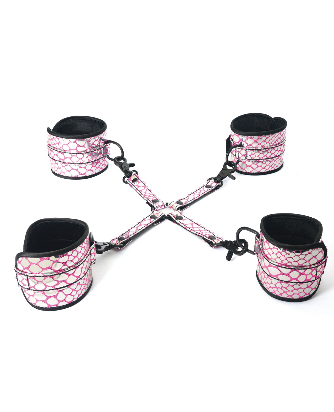 Spartacus Spartacus Faux Leather Wrist &amp; Ankle Restraints w/Hog Tie - Pink