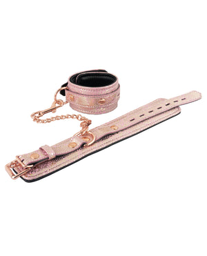 Spartacus Spartacus Ankle Restraints w/Leather Lining - Pink Snakeskin Micro Fiber - Image 2
