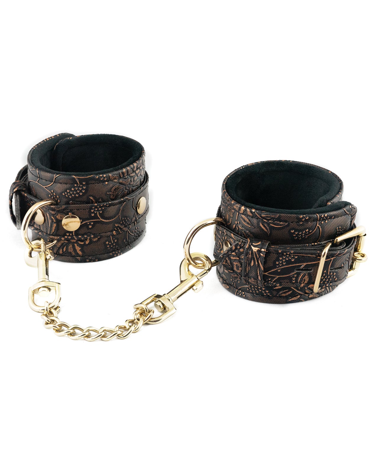 Spartacus Spartacus Faux Fur Lining Ankle Restraints - Brown Floral Print