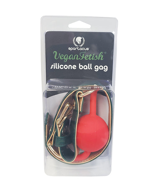 Spartacus Spartacus Silicone Ball Gag w/Green PU Straps - 46 mm - Image 2